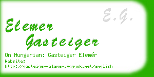 elemer gasteiger business card